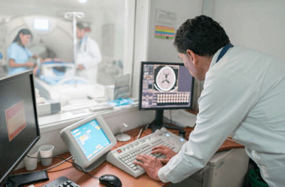 Doctor Conducting a Tomography